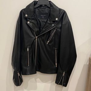 Abercrombie Mens Vegan Leather Moto Jacket